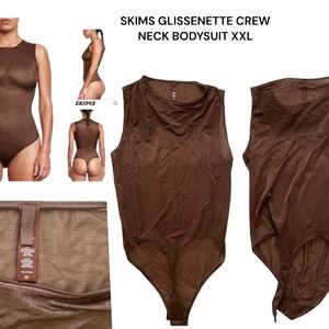 SKIMS GLISSENETTE CREW NECK BODYSUIT XXL